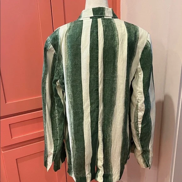 Simon Miller Lennox Jacket in Green Stripe - Picture 7 of 11